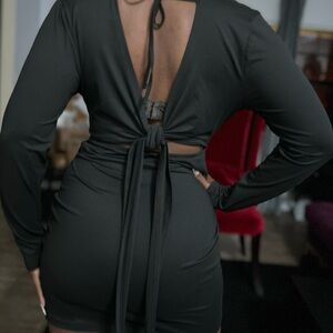 SHEIN Black Backless Dress